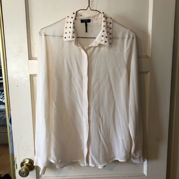 Nollie studded cream chiffon blouse - Picture 1 of 5